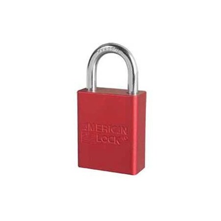 Master Lock American Lock No A1105RED Solid Aluminum Rectangular Padlock, Red, PK6 A1105RED